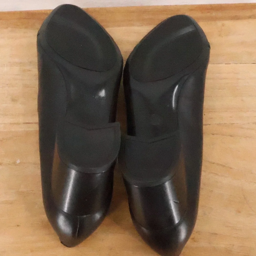 Easy Spirit Secarlla Block Heel Pumps Leather Comfort Career Black Size 10W Wide